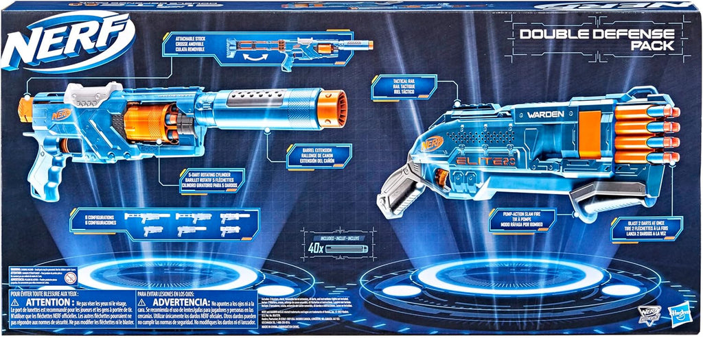 NERF ELITE 2.0 – DOUBLE DEFENCE BLASTERS SET (SPECTRE WARDEN) (40 DARTS INCLUDED)