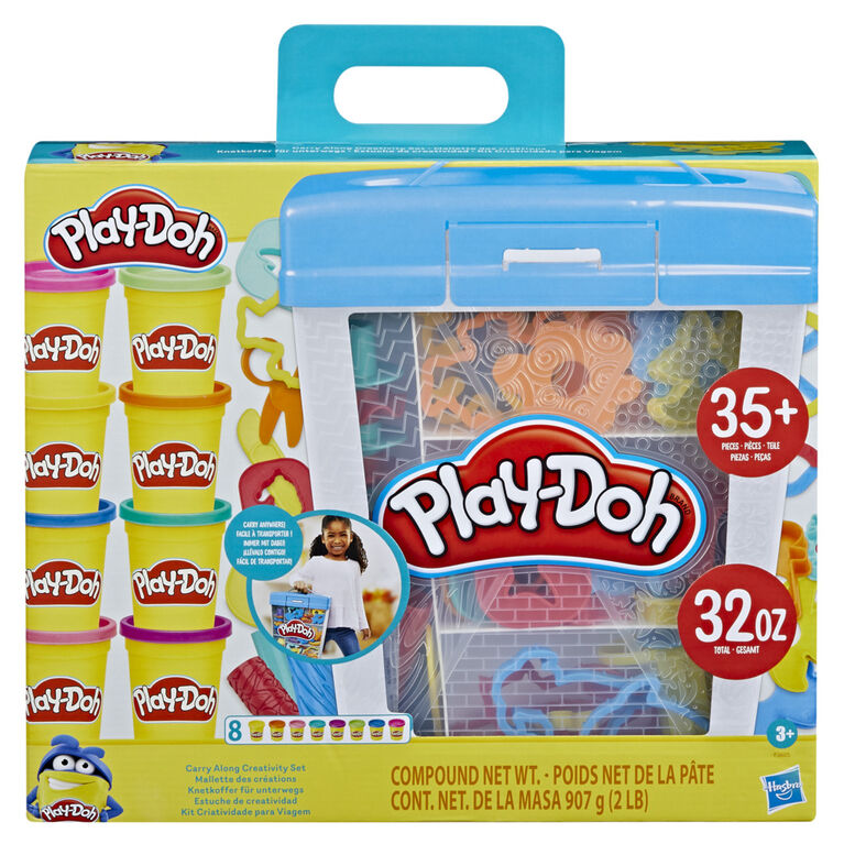 PLAY-DOH MODELING COMPOUND - CREATIVE CARRY CASE WITH 40 TOOLS, 8 CANS