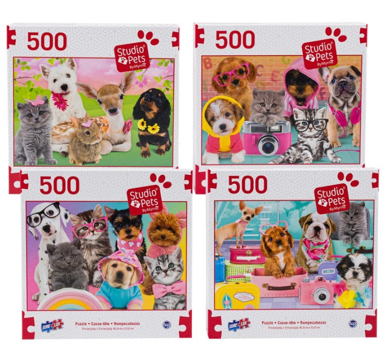 SURE LOX CASSE-TÊTE 500 PIÈCES - ANIMAUX DE COMPAGNIE DE STUDIO DELUXE ASST #34344