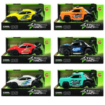 STRONG RACING - FRICTION RACING CAR WITH LIGHTS AND MUSIC (PULL-BACK) ASST