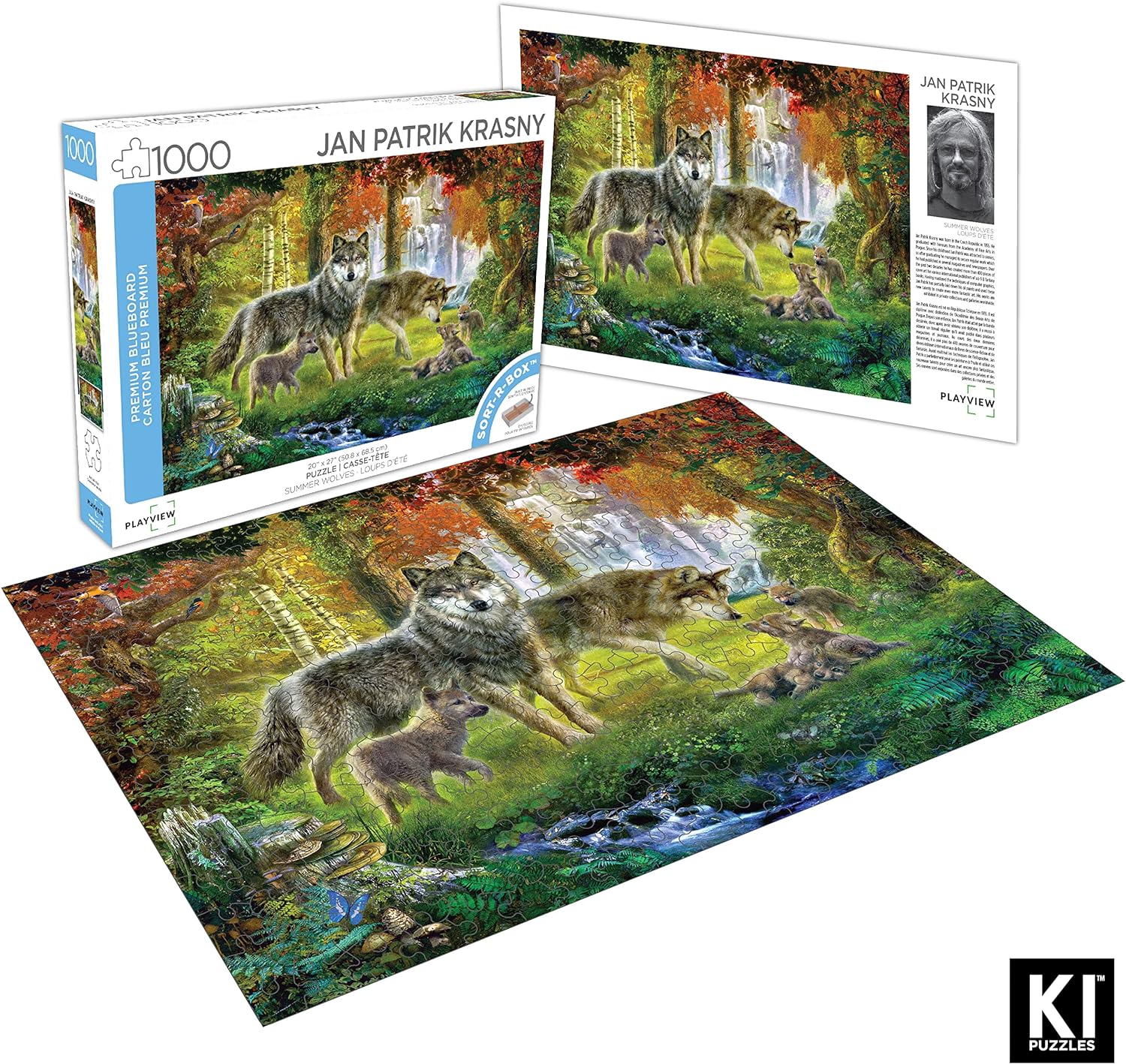 PUZZLE 1000 PIECES - WOLVES IN SUMMER (ARISTE KAREN BURKE) #02991-PR