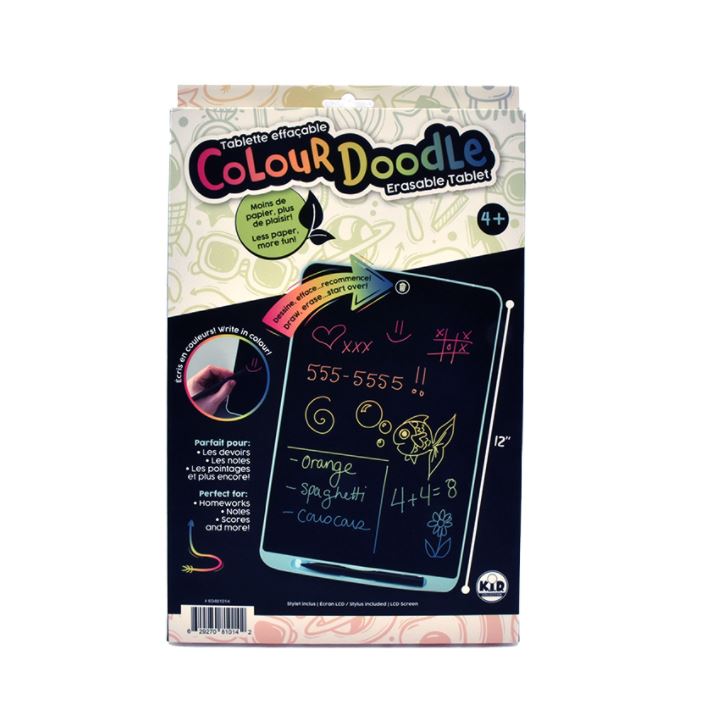 12" COLOUR DOODLE REUSABLE TABLET (BOOGIE BOARD)