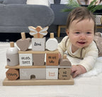 LABEL LABEL - STACKING BLOCKS 'COTTAGE' - NOUGAT