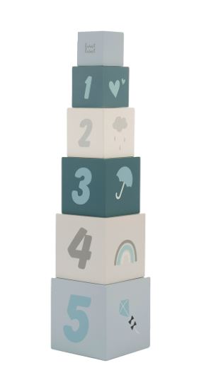 LABEL LABEL - NUMBERED STACKING BLOCKS - BLUE