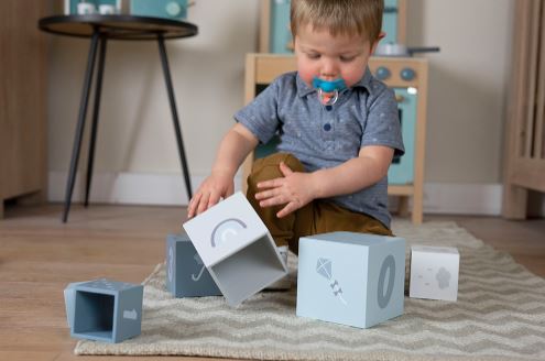 LABEL LABEL - NUMBERED STACKING BLOCKS - BLUE