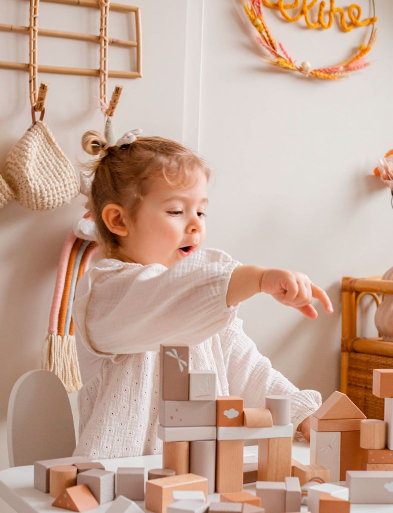 LABEL LABEL - SEAU DE BLOCS À EMPILER 50 PIÈCES - NOUGAT