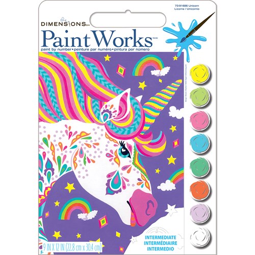 UNICORN PAINT BY NUMBER 9 X 12 (MEDIUM)