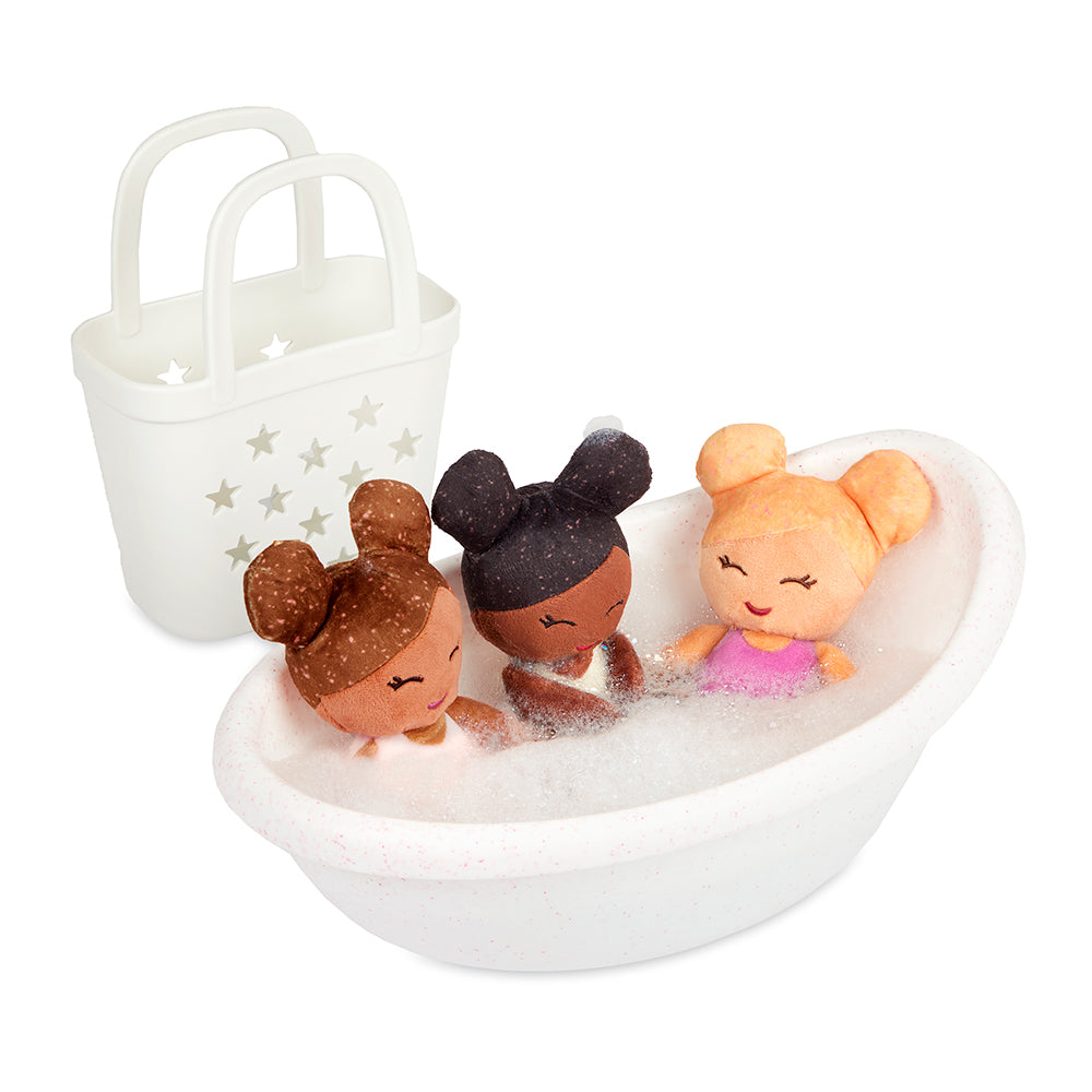 LULLABABY - ENSEMBLE DE 3 POUPÉES DE BAIN POUR BÉBÉ DE 9" POUR JOUER DANS L'EAU DANS UN PANIER