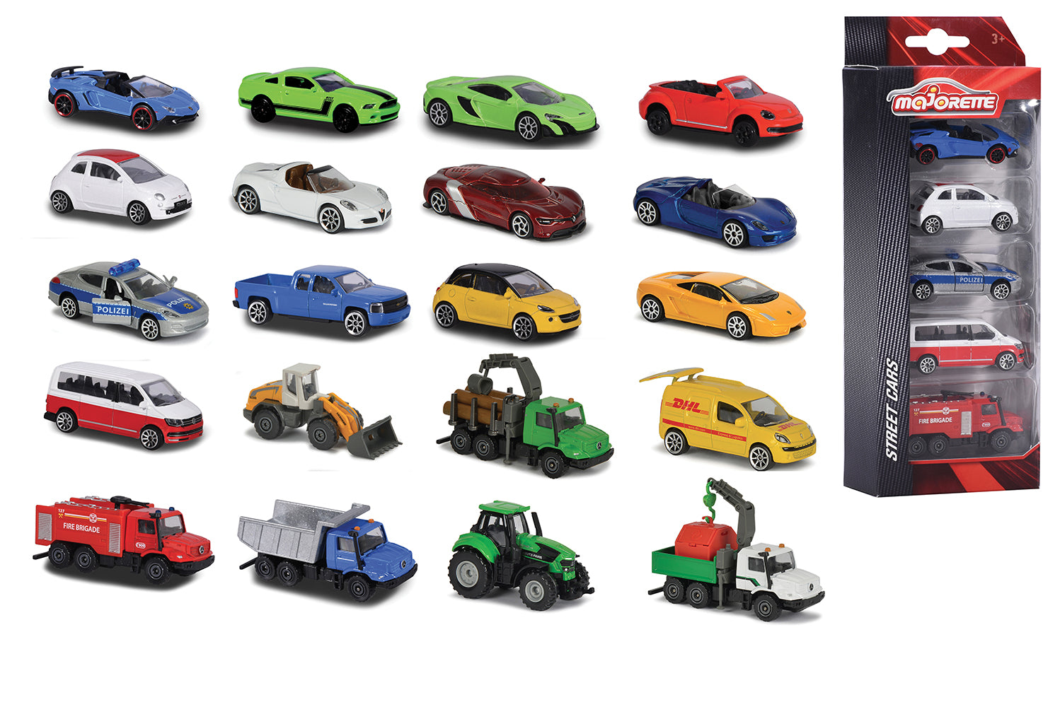 MAJORETTE - 1:64 ENSEMBLE 5 VOITURES ASSORTIES