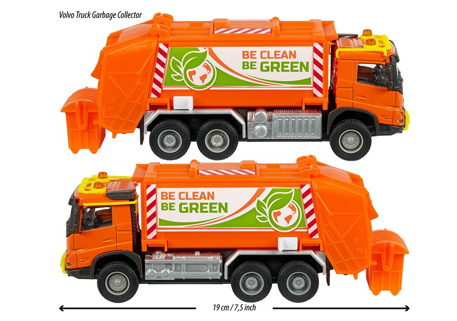MAJORETTE - VOLVO CAMION À ORDURES SONS ET LUMIÈRES