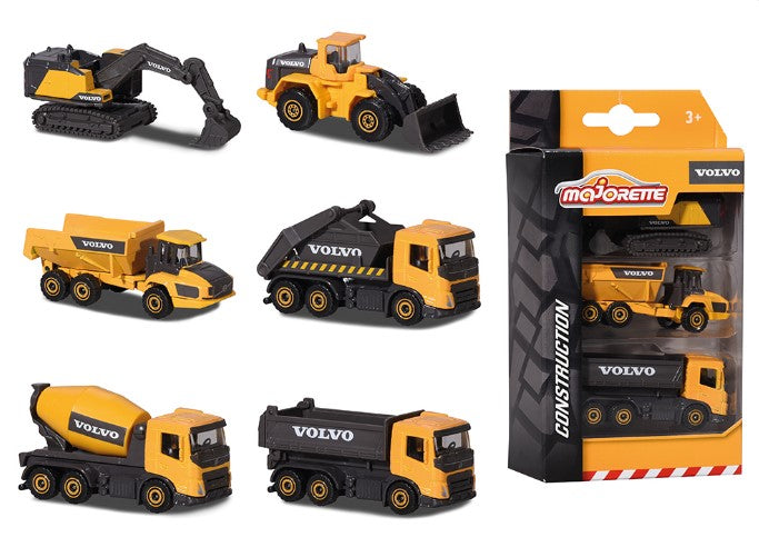 MAJORETTE - VOLVO CONSTRUCTION 3 PIECES ASST