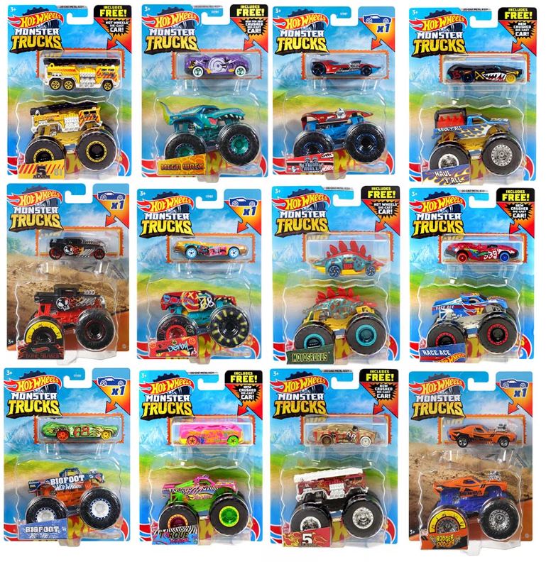HOT WHEELS - MONSTER TRUCKS WITH ASSORTED BONUS