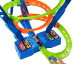 HOT WHEELS - PISTE DE COURSE EN SPIRALE AVEC BOOSTER MOTORISÉ VITESSE SPIRALE CRASH