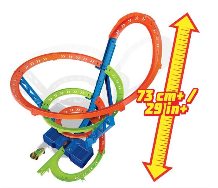 HOT WHEELS - PISTE DE COURSE EN SPIRALE AVEC BOOSTER MOTORISÉ VITESSE SPIRALE CRASH