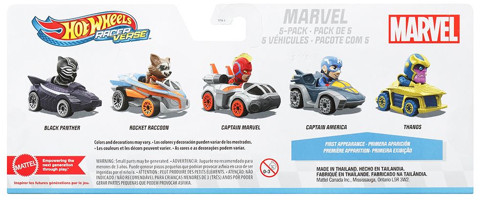 HOT WHEELS - RACERVERSE - 5 VOITURES MARVEL