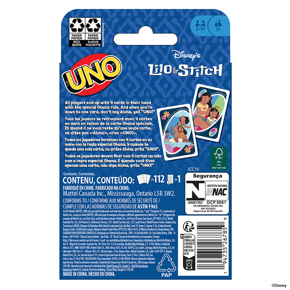 JEU UNO - LILO & STITCH