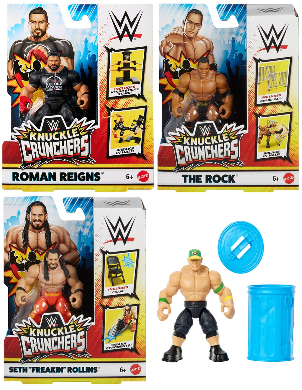 WWE - KNUCKLE CRUNCHERS 3.25" FIGURE ASST