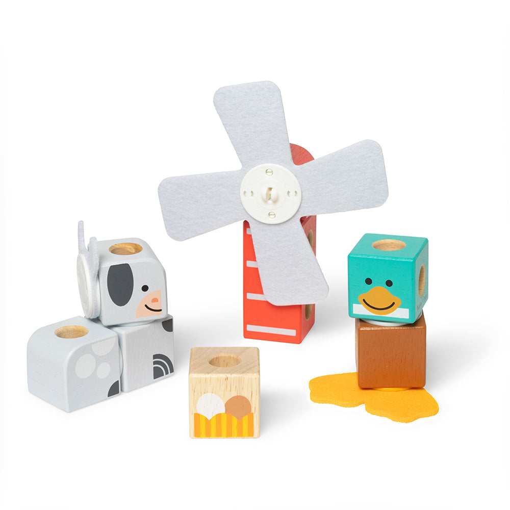 MELISSA AND DOUG - BLOCKABLES - 16-PIECE FARM FRIENDS PLAY SET