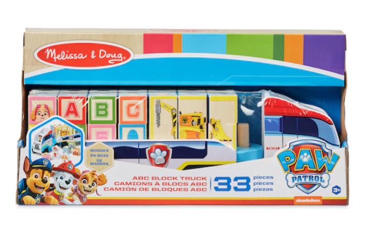 MELISSA AND DOUG - PAW PATROL ABC WOODEN BLOCK TRUCK