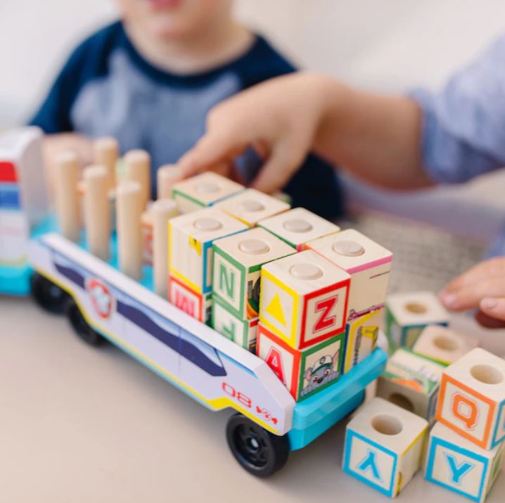 MELISSA AND DOUG - PAW PATROL ABC WOODEN BLOCK TRUCK