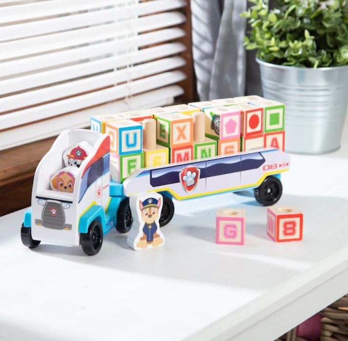 MELISSA AND DOUG - PAW PATROL ABC WOODEN BLOCK TRUCK