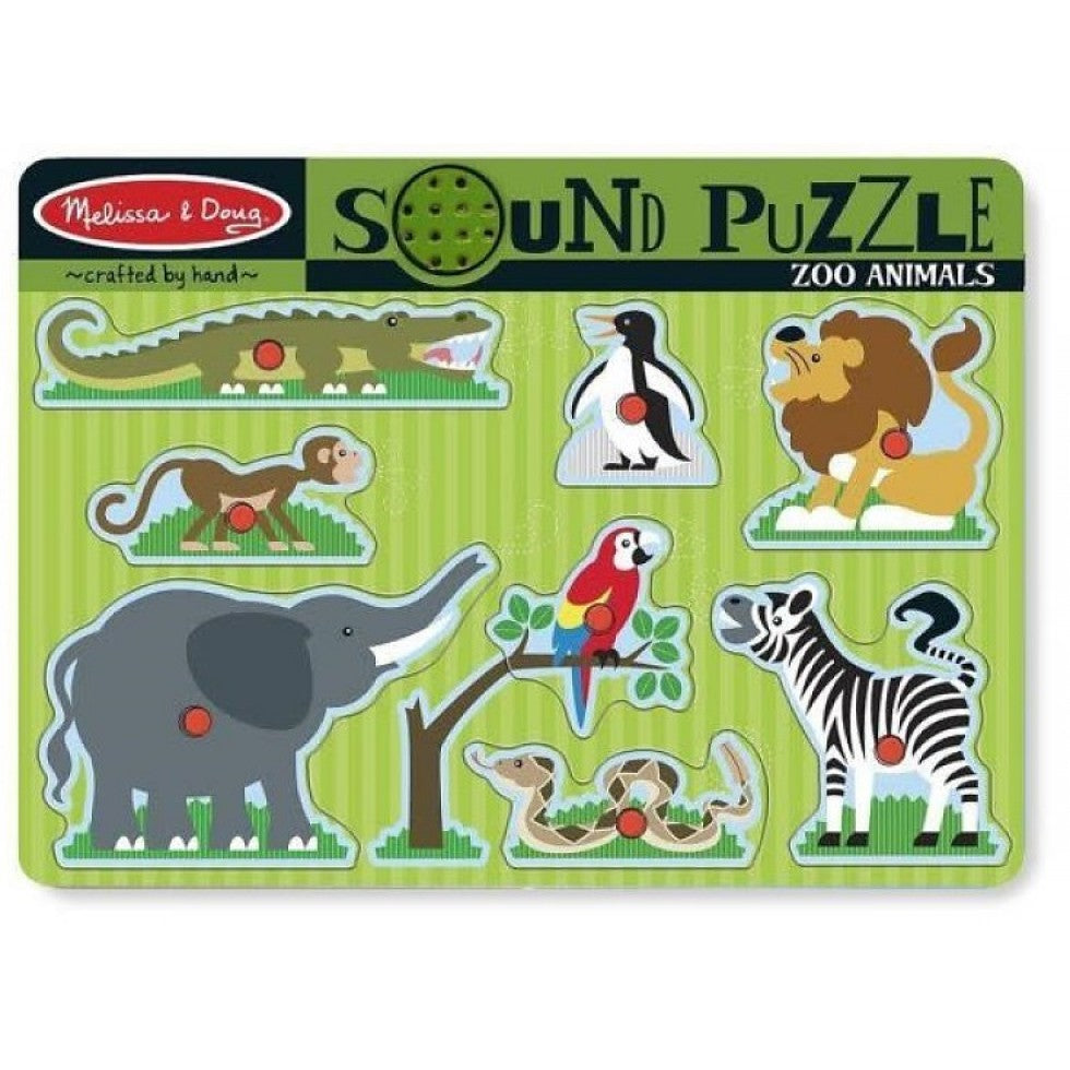 MELISSA AND DOUG - CASSE-TÊTE 8 PIÈCES ANIMAUX DE LA JUNGLE EN BOIS SONORE
