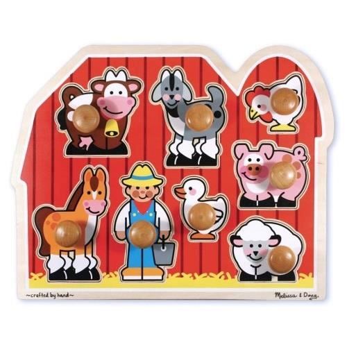 MELISSA AND DOUG - FARM FRIENDS 8-PIECE WOODEN PUZZLE