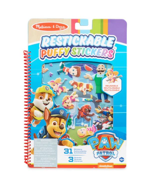 MELISSA AND DOUG - PAT'PATROUILLE AUTOCOLLANTS PUFFY RECOLLABLES - BAIE DE L'AVENTURE