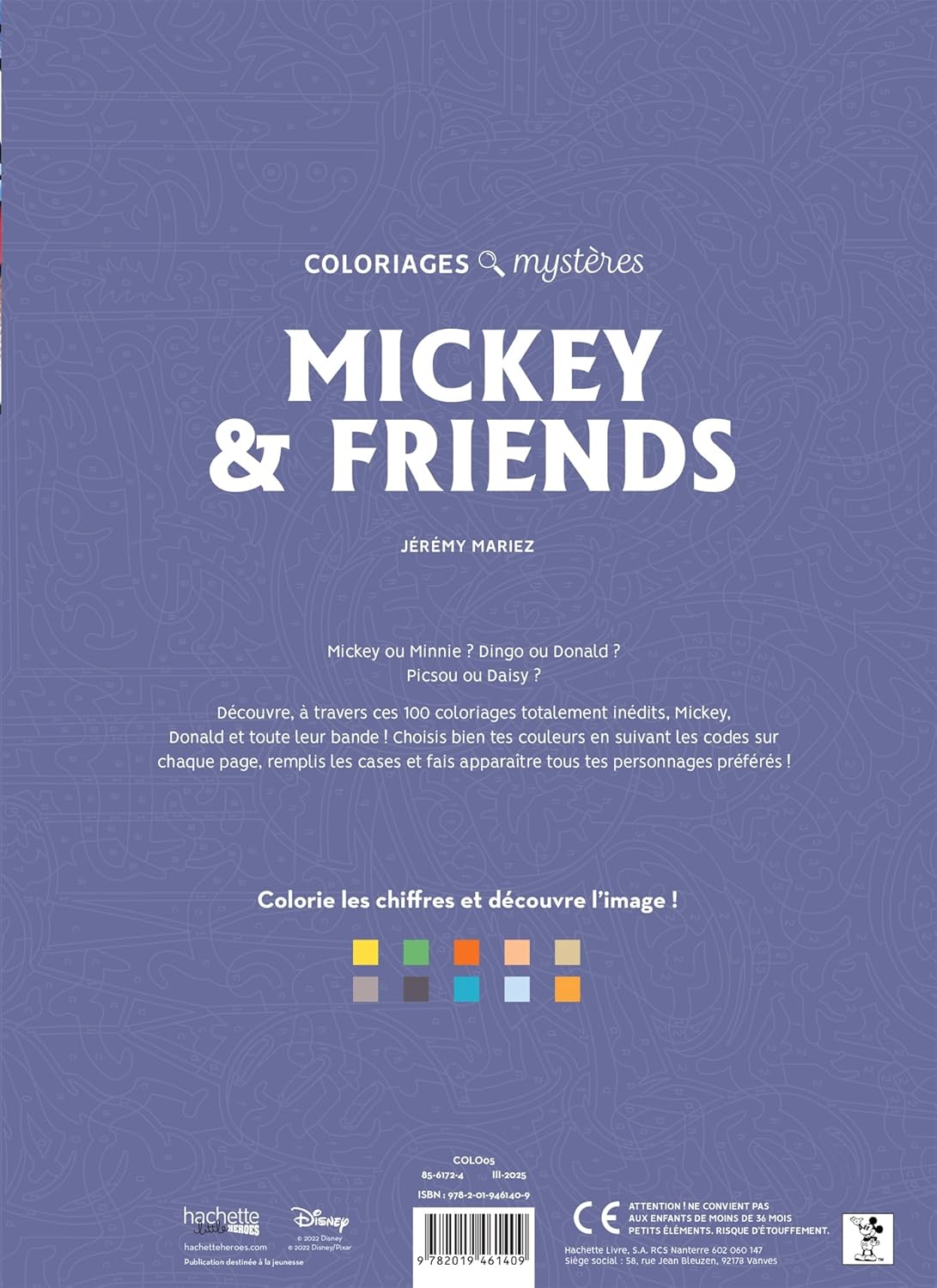 DISNEY MYSTERY COLORING - MICKEY AND FRIENDS (COLOR BY NUMBER BOOK)