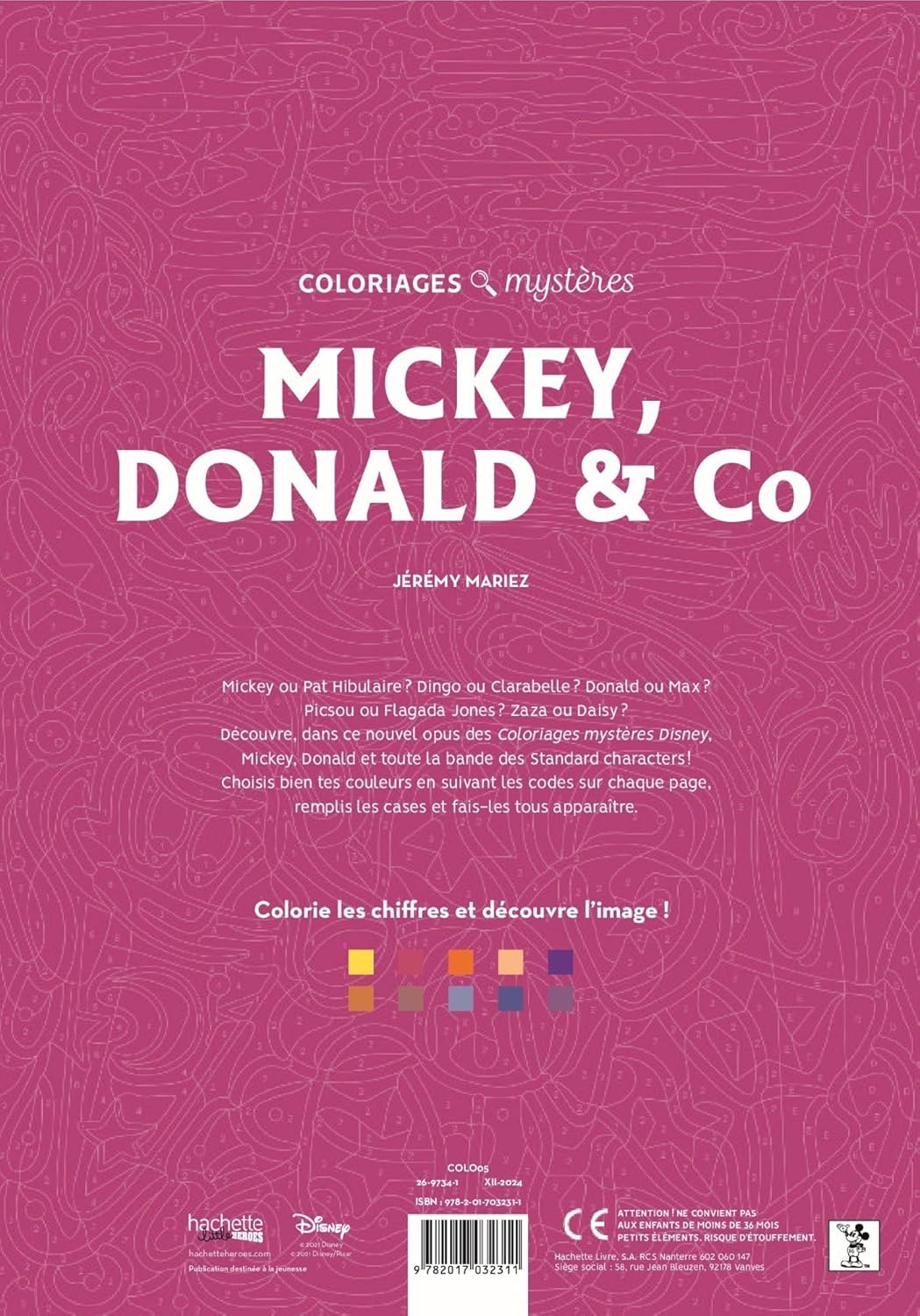 DISNEY MYSTERY COLORING - MICKEY, DONALD & CO (COLOR BY NUMBER BOOK)