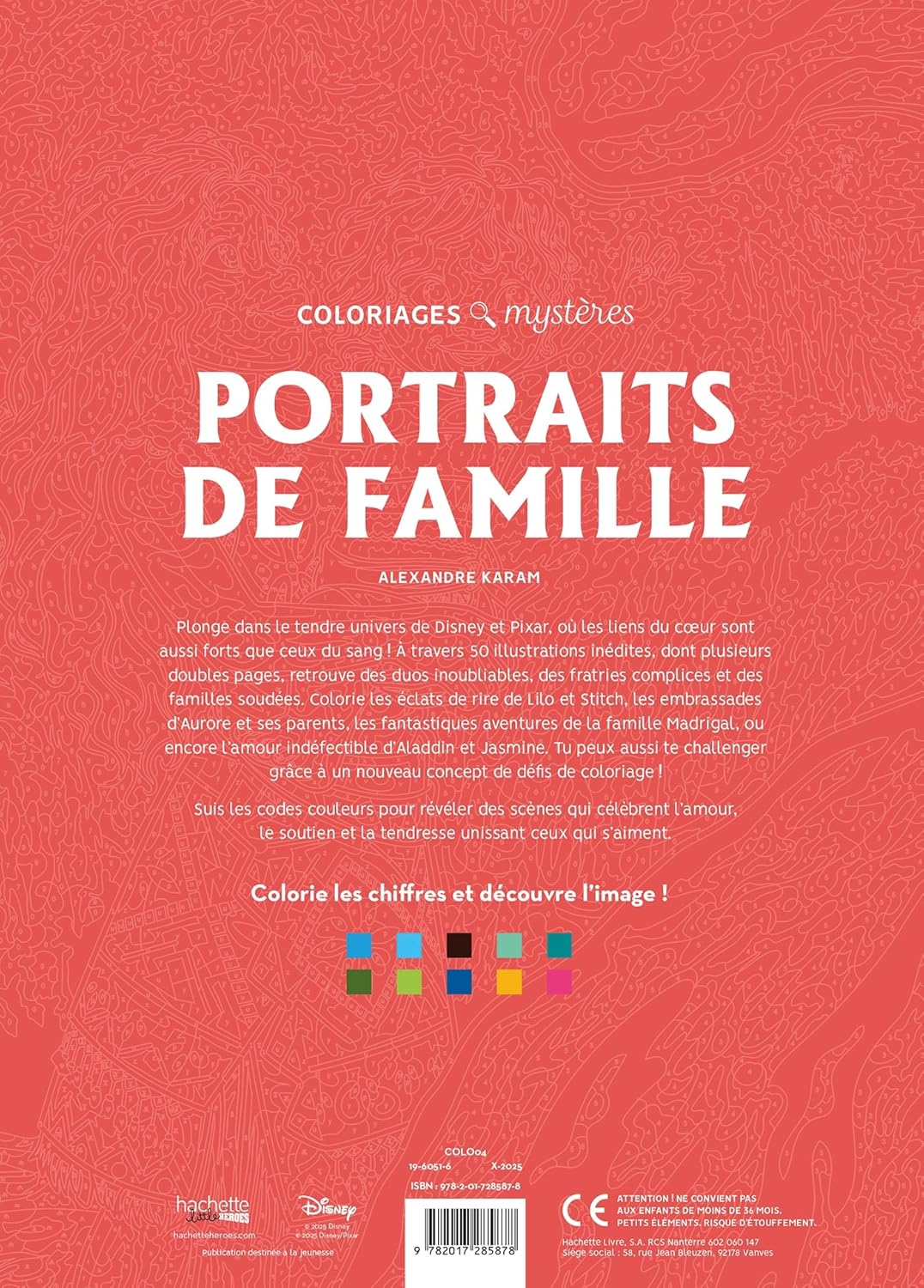 DISNEY PIXELATED COLORING - FAMILY PORTRAITS (COLOR BY NUMBER BOOK)