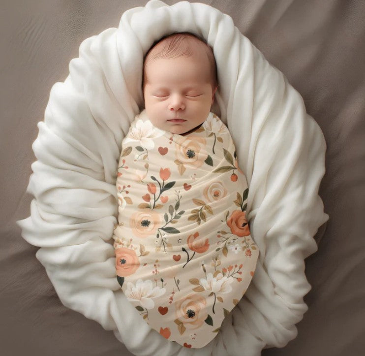 MINI BISCUIT - AUTUMN FLOWERS CLASSIC MUSLIN (SWADDLE)