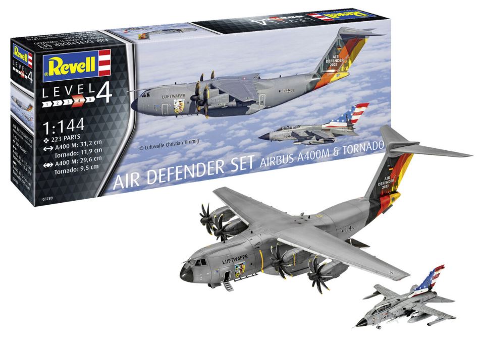 MODÈLE À COLLER - AIRBUS AIR DEFENDER A400M ET TORNADO 1/44 NIVEAU 4