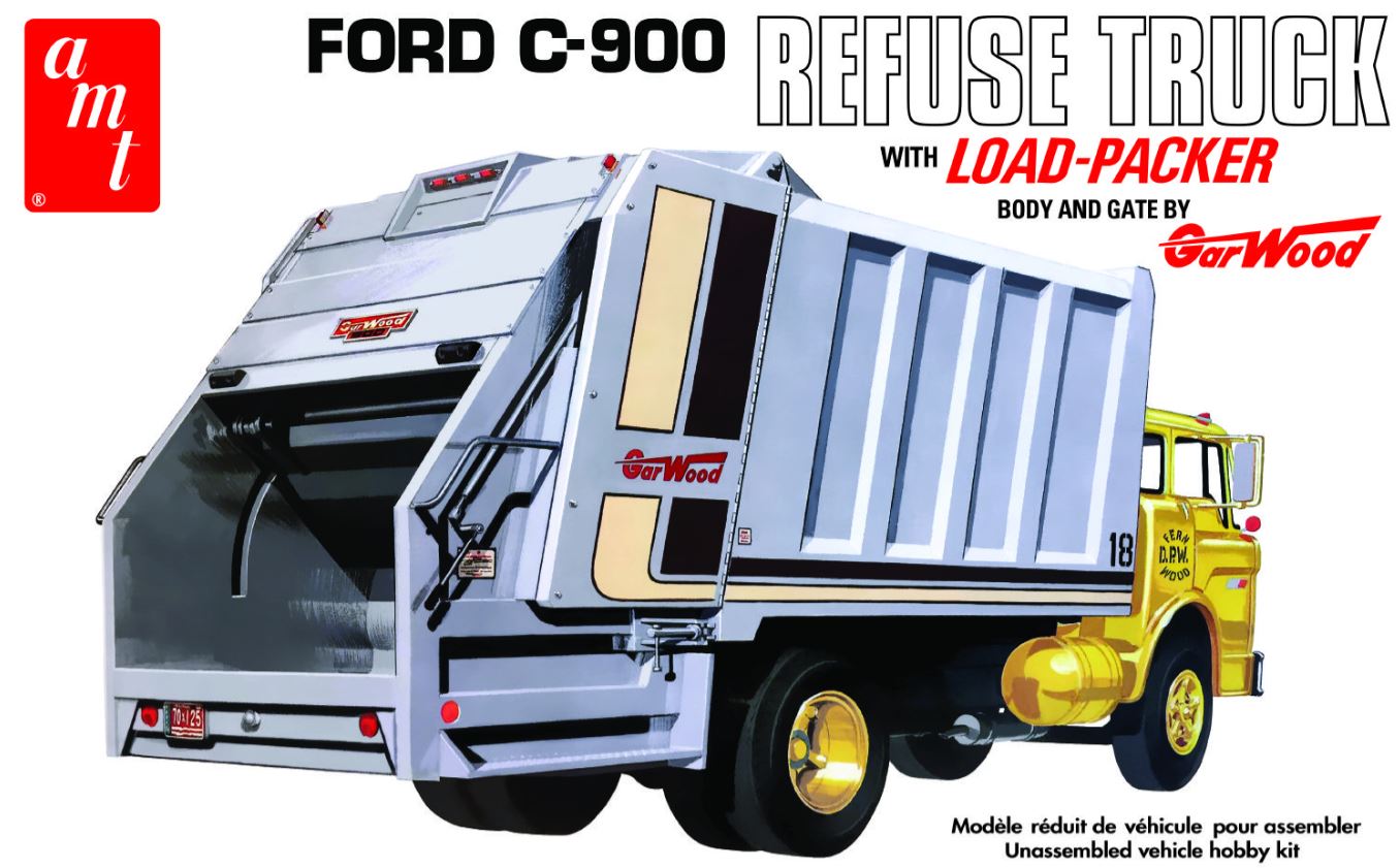 MODÈLE À COLLER - FORD C-900 GAR WOOD LOAD GARBAGE TRUCK 1/25 NIVEAU 3