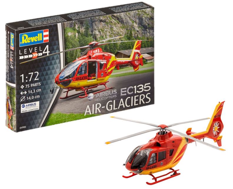MODÈLE À COLLER - HÉLICOPTÈRE EC135 AIR-GLACIERS 1/72 NIVEAU 4