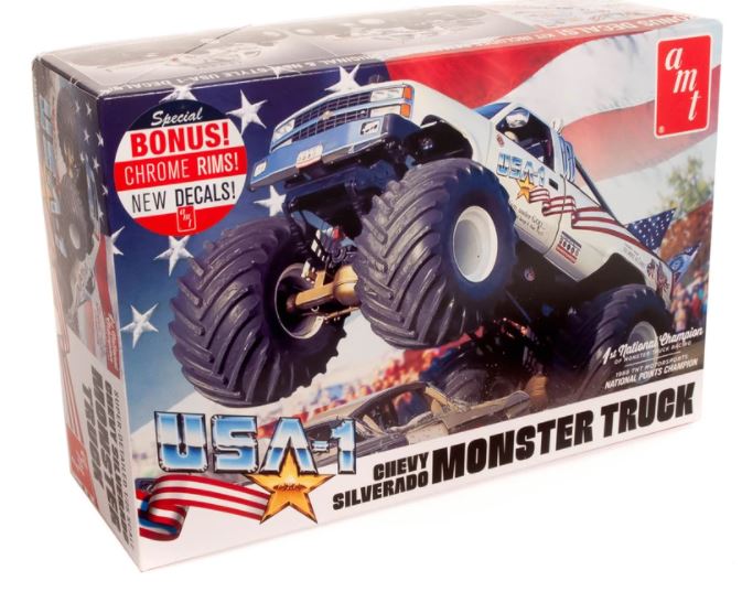 MODÈLE À COLLER - USA-1 CHEVY SILVERADO MONSTER TRUCK 1/25 NIVEAU 2