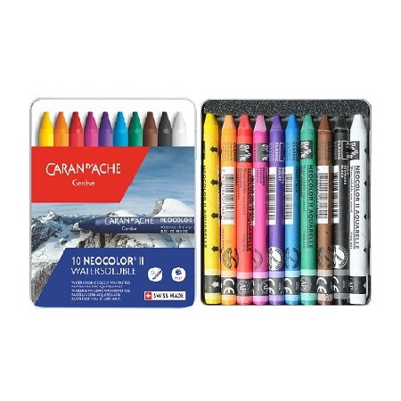 CARAN D'ACHE NEOCOLOR II - 10 WATER-SOLUBLE CRAYONS