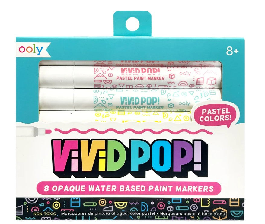 VIVID POP! - ENSEMBLE DE 8 MARQUEURS DE PEINTURE ACRYLIQUE À BASE D'EAU - PASTEL