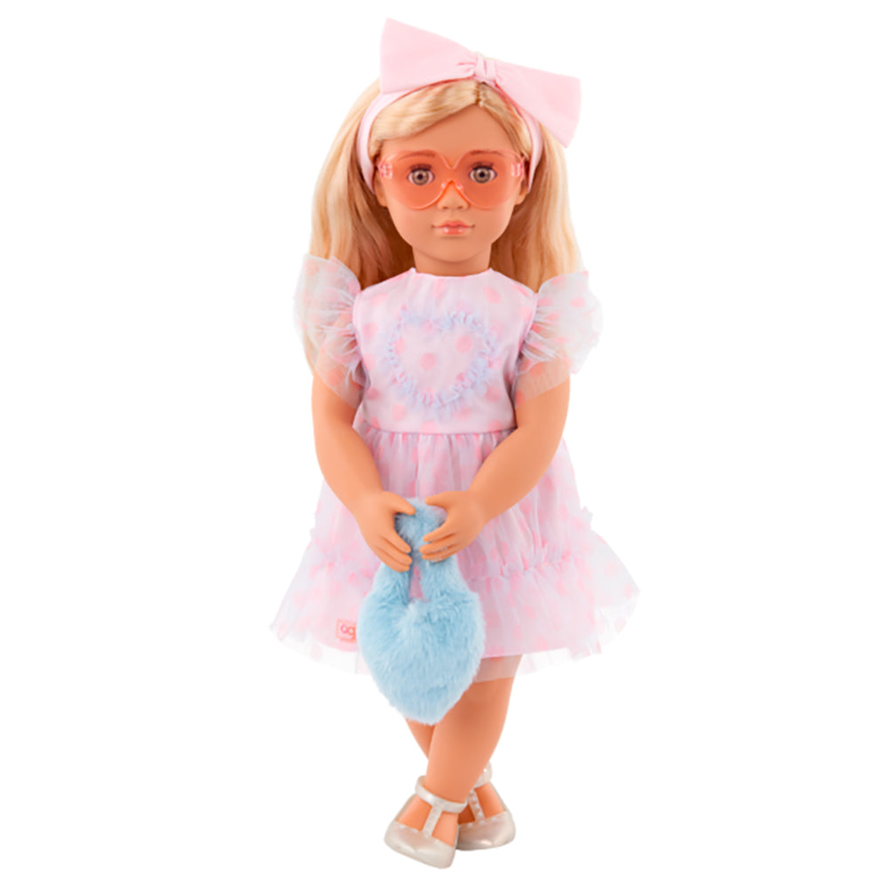 OG LUXURY OUTFIT SET - "ALL HEART" - HEART DRESS WITH ACCESSORIES FOR 18-INCH DOLL