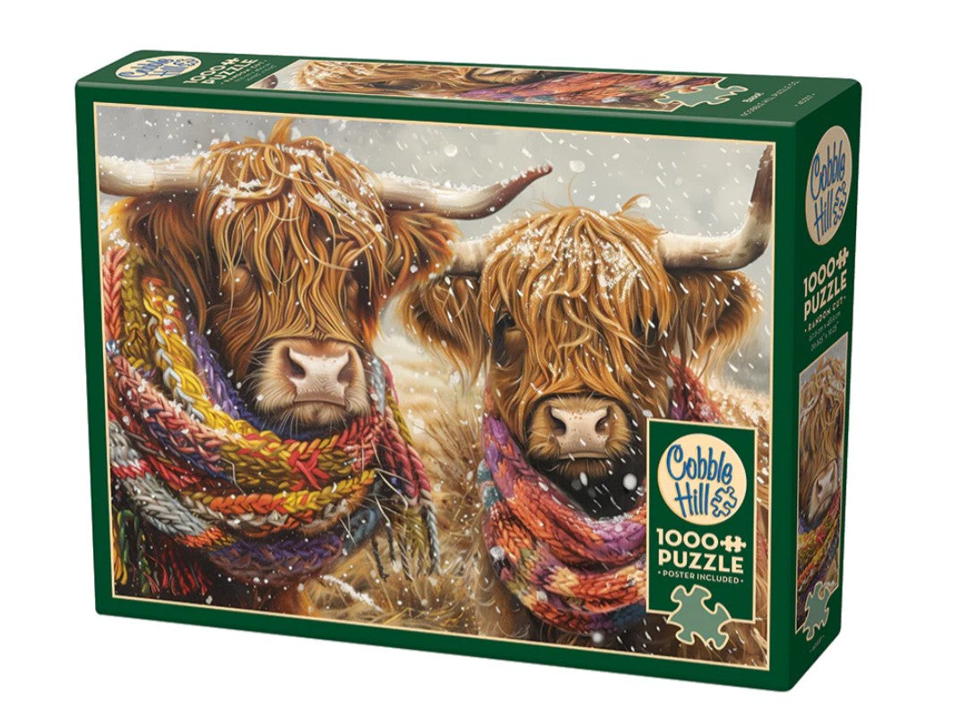 COBBLE HILL CASSE-TÊTE 1000 PIÈCES - BRRR ! DEUX VACHES HIGHLAND #40337