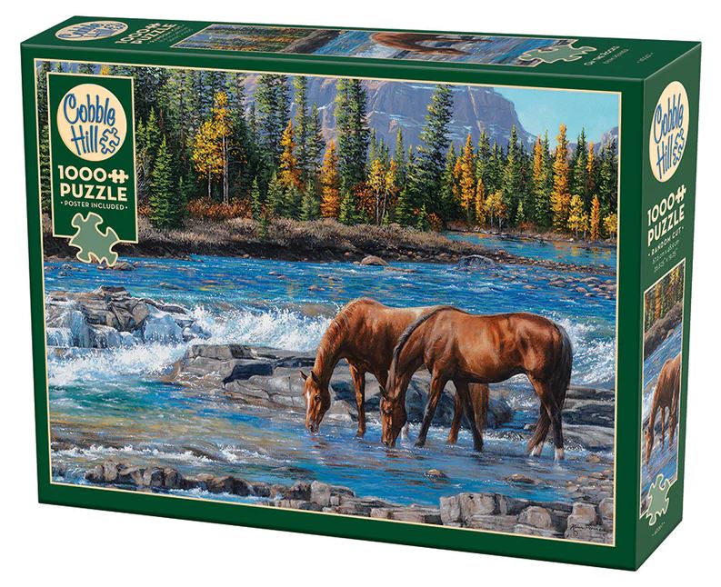 COBBLE HILL CASSE-TÊTE 1000 PIÈCES - CHEVAUX SUR LES ROCHERS #40267