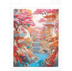 CRYSTAL ART - JAPANESE LANDSCAPE CHERRY BLOSSOMS 35CM X 45CM - DIAMOND DOTZ (SCROLL KIT)