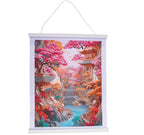 CRYSTAL ART - JAPANESE LANDSCAPE CHERRY BLOSSOMS 35CM X 45CM - DIAMOND DOTZ (SCROLL KIT)
