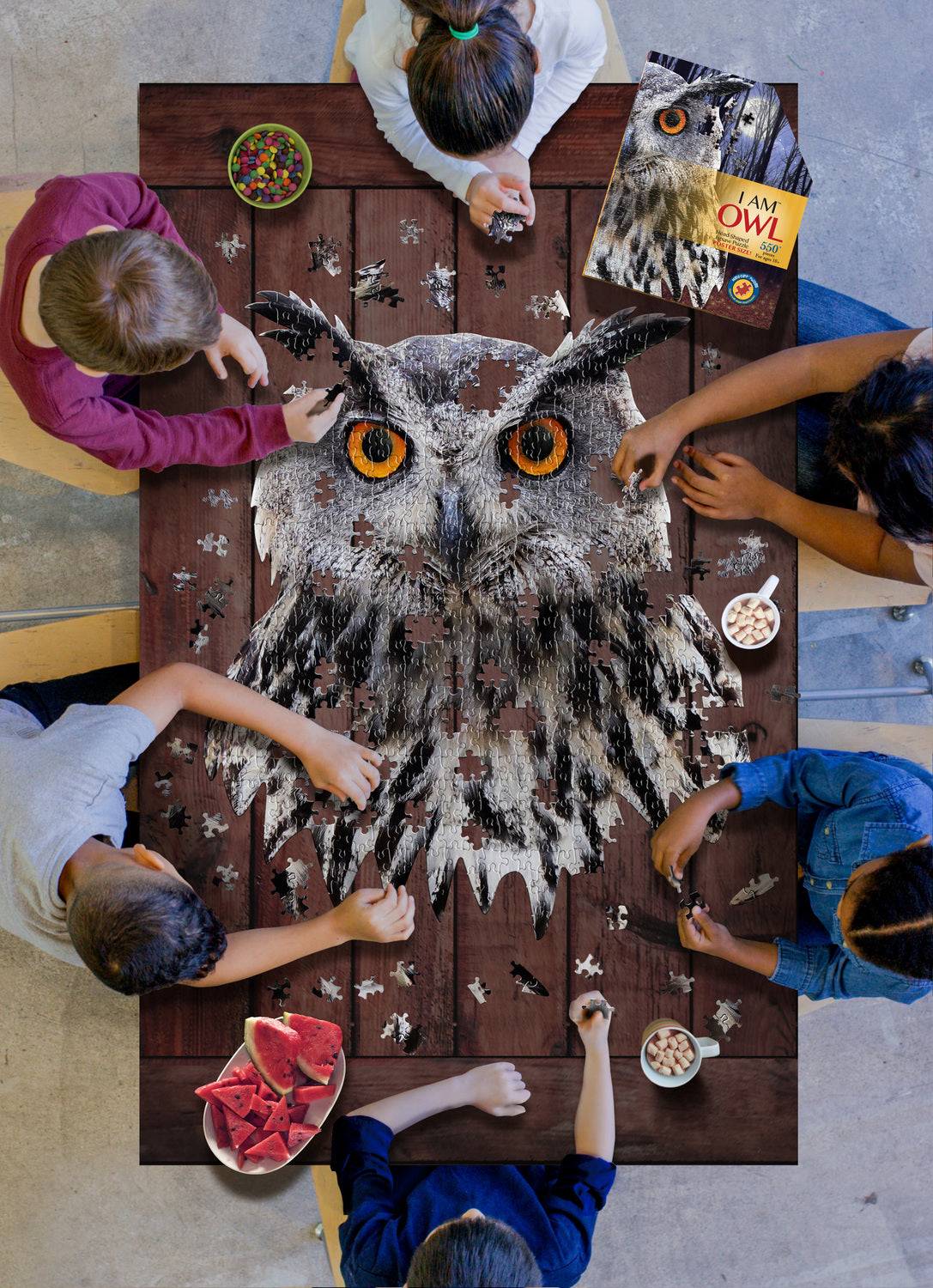 MADD CAPP 550-PIECE SILHOUETTE JIGSAW PUZZLE - OWL