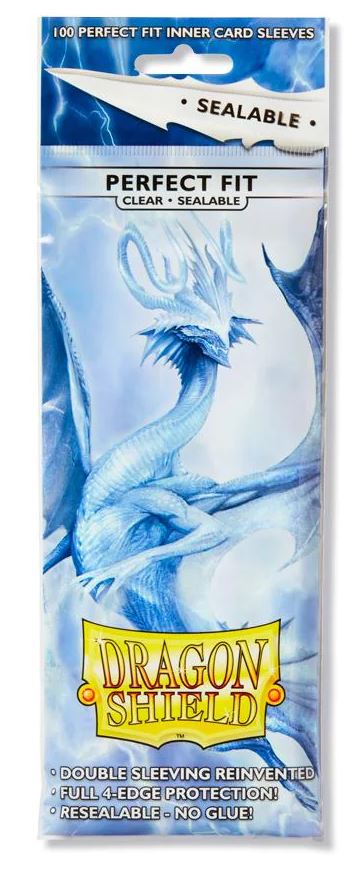 PACK OF 100 DRAGON SHIELD CLEAR SEALABLE CARD PROTECTOR SLEEVES