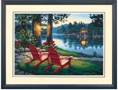 PEINTURE À NUMÉROS 20X14 SOIRÉE D'ADIRONDACK (GRANDE)