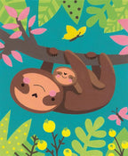 PAINT BY NUMBER JUNIOR - SLOTH AND BABY 8 X 10