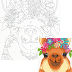 PAINT BY NUMBERS - FLORAL LLAMA 8 X 10