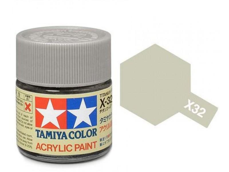 TAMIYA MINI TITANIUM SILVER PAINT X-32