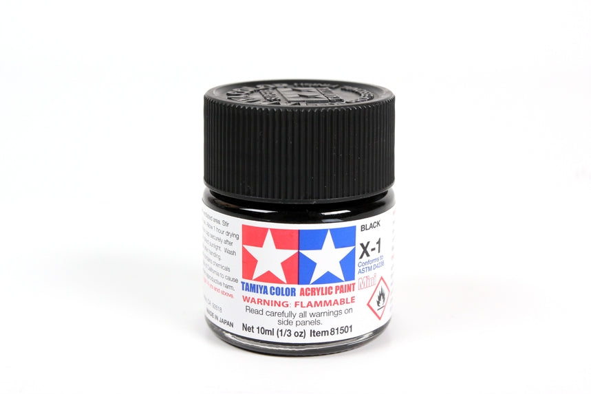 TAMIYA BLACK ACRYLIC PAINT X-1